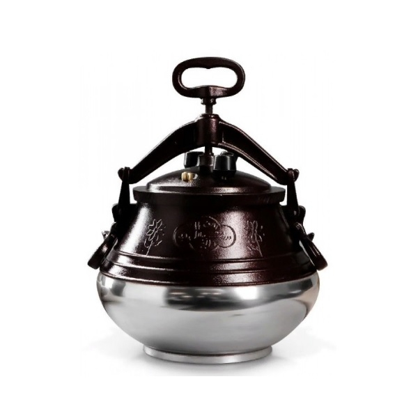 Казан афганский алюминий, 12л, с крышкой, с ручками, двухцветный