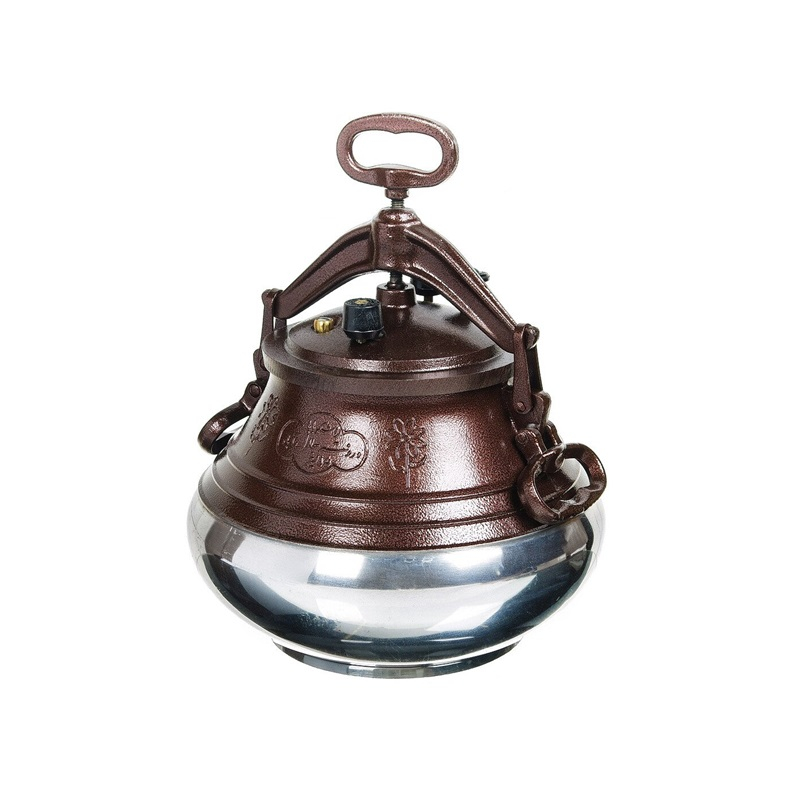 Казан афганский алюминий 15л с крышкой с ручками двухцветный