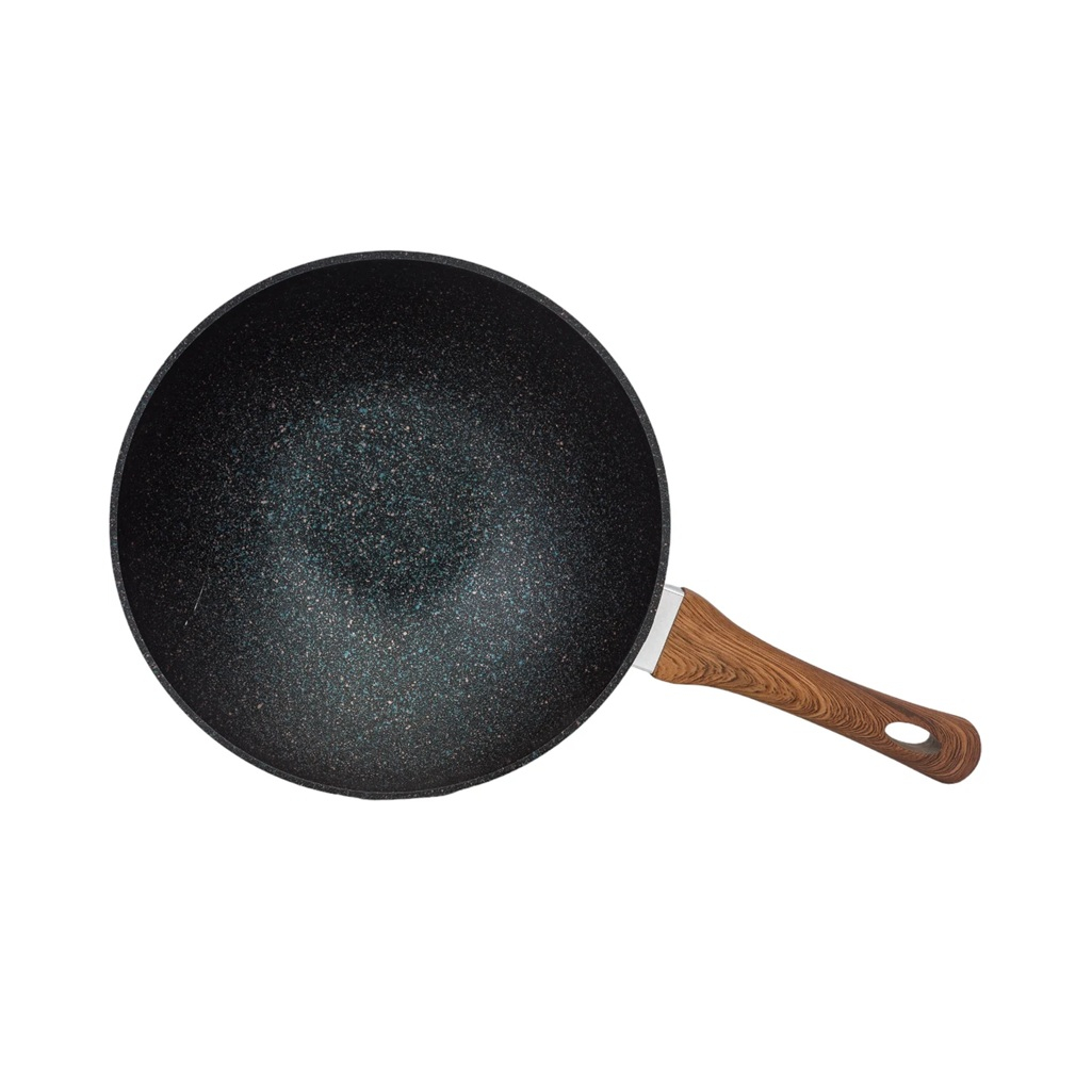 Сковорода вок Kukmara Granit Ultra свкгг280а алюминий, синяя, 28 см