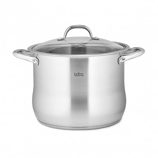Кастрюля нержавеющая сталь Lara Big Size с крышкой, 8.2 л