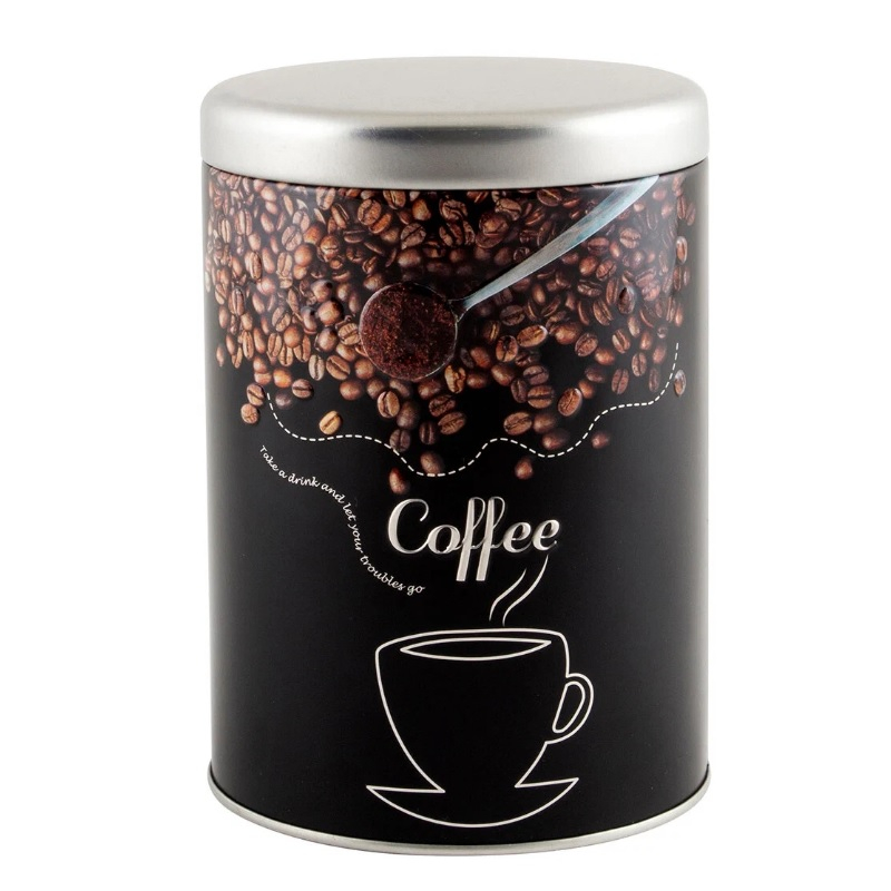 Банка для сыпучих продуктов Mallony Кофе, металлическая, с крышкой, 0.9 л