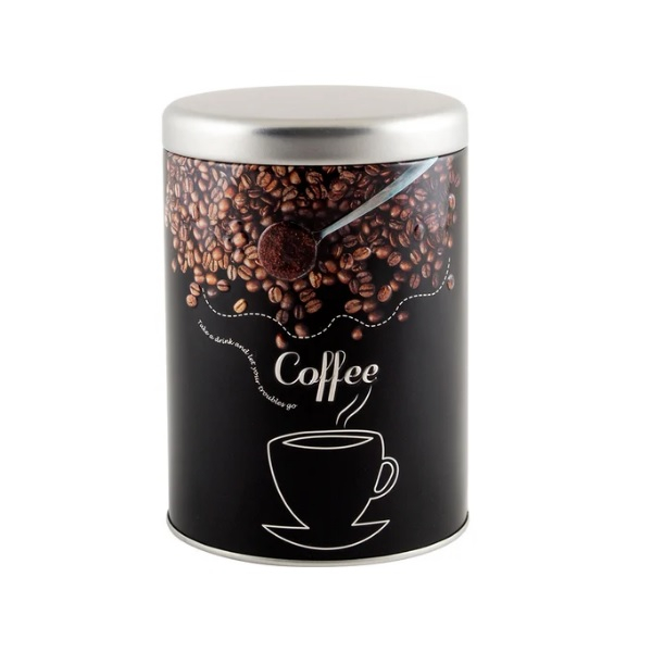 Банка для сыпучих продуктов Mallony Кофе, металлическая, с крышкой, 0.9 л