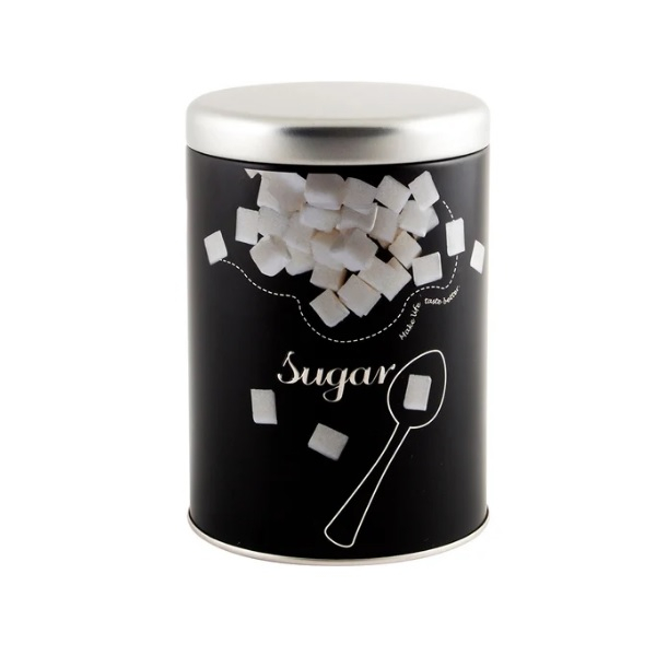 Банка для сыпучих продуктов Mallony Сахар, металлическая, с крышкой, 0.9 л