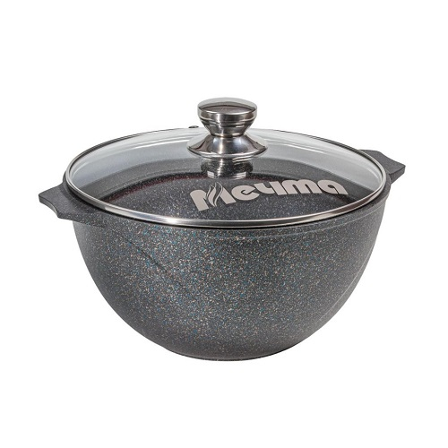 Казан алюминий Гранит star/Мечта с крышкой, антипригарное покрытие, 5 л, черный 55803 