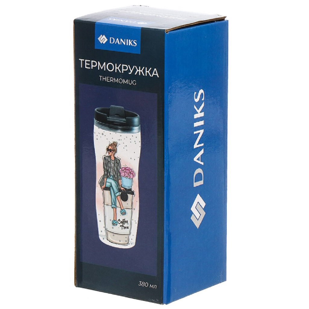Термокружка пластик Daniks Девушка на пирсе 0.38 л YYCF001-28