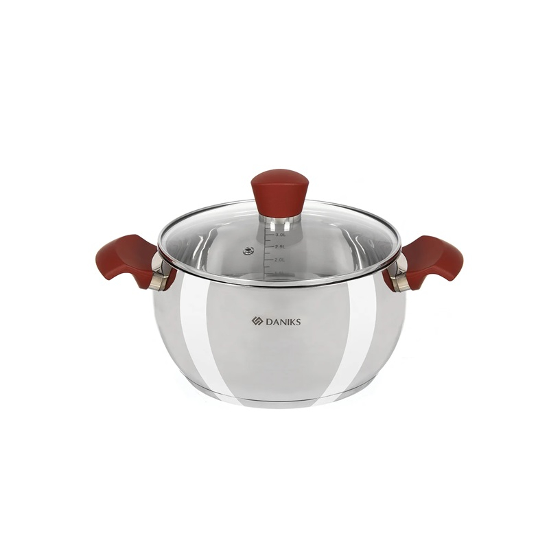 Кастрюля Daniks Орлея GS-01159P-20CA с крышкой, 3.6 л