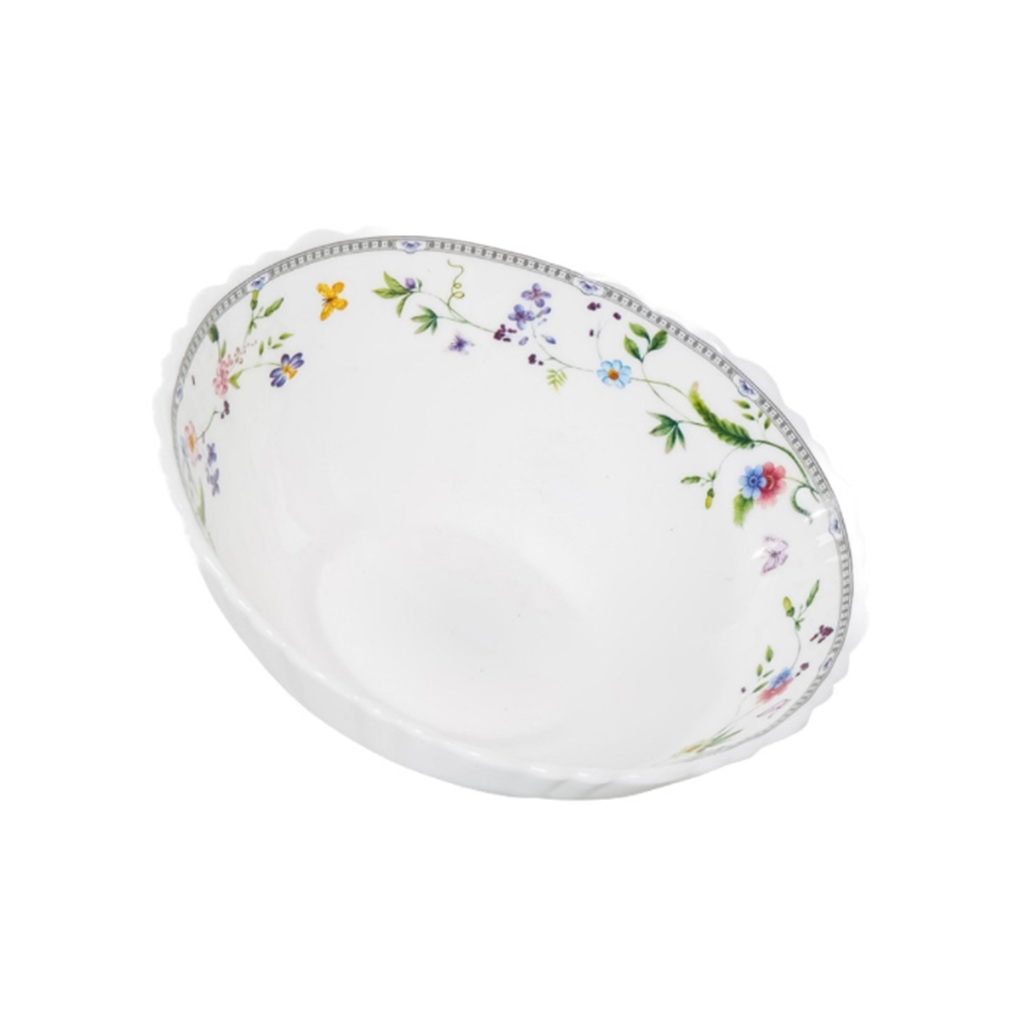 Салатник Olaff Мануэла круглый, 155 мм, стекло, белый, 0.5 л