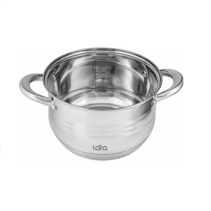 Кастрюля Lara Sonata с крышкой нержавеющая сталь, 4,9 л