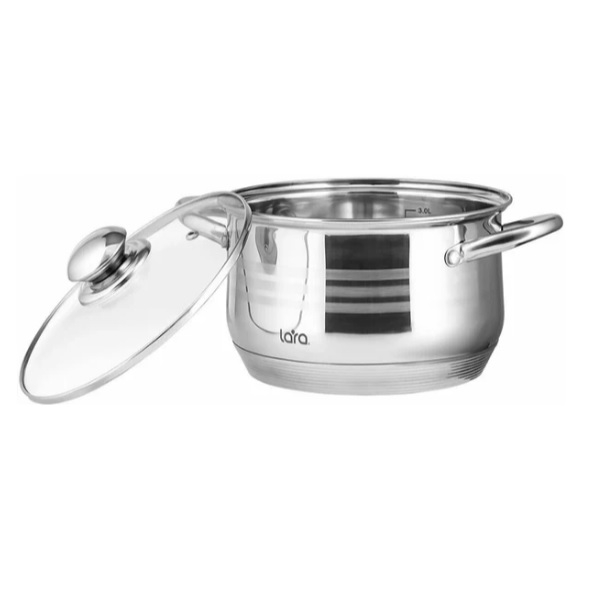 Кастрюля Lara Sonata с крышкой нержавеющая сталь, 4,9 л