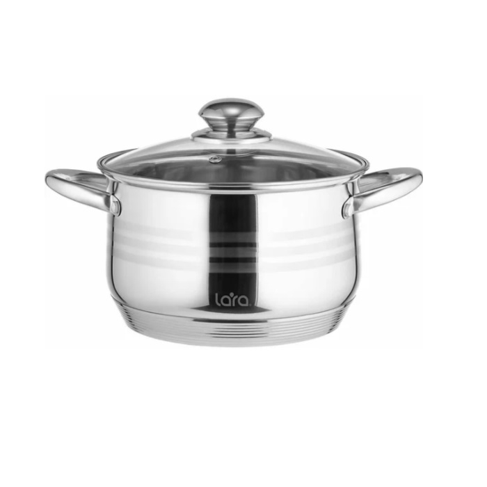 Кастрюля Lara Sonata с крышкой нержавеющая сталь, 4,9 л