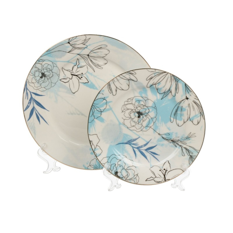 Сервиз столовый Jewel, Люпин фарфор 19 предметов на 6 персон, белозерный ПС0036-03