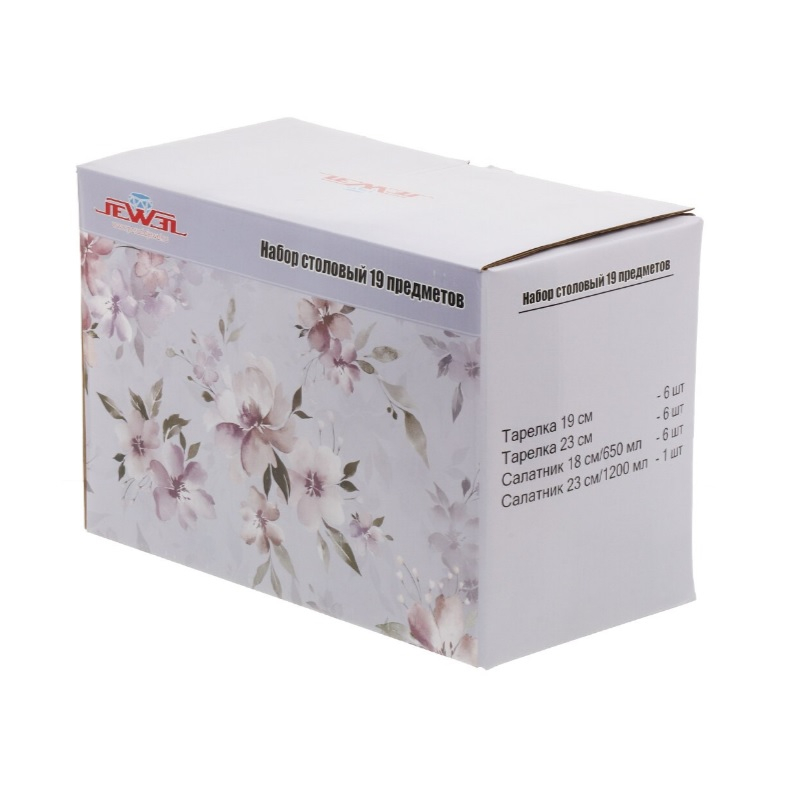 Сервиз столовый Jewel, Люпин фарфор 19 предметов на 6 персон, белозерный ПС0036-03