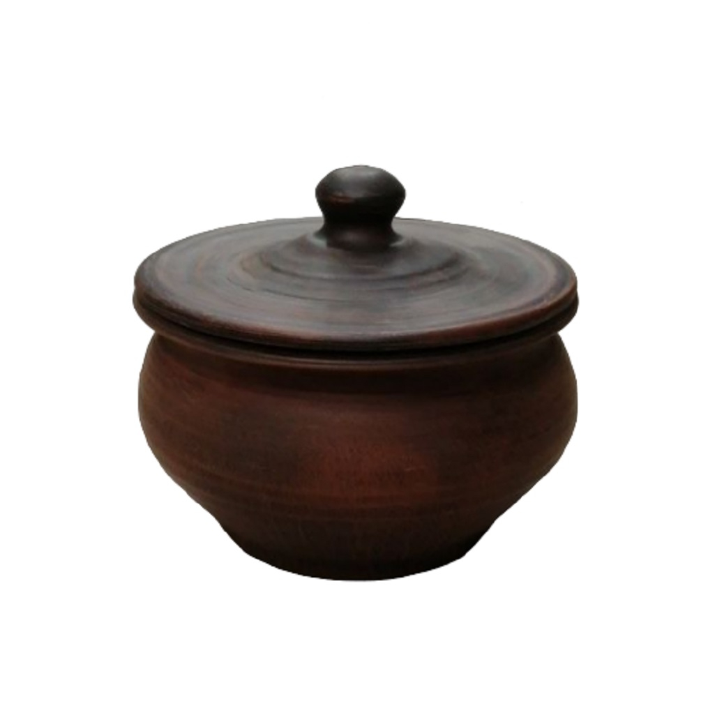 Салатник с крышкой №1 Р4070, без декора, глина, 400 мл