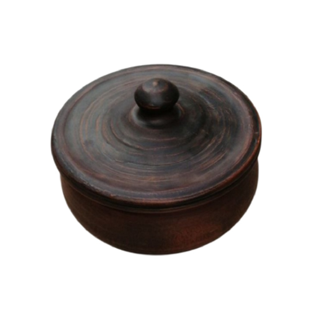 Салатник с крышкой №1 Р4070, без декора, глина, 400 мл