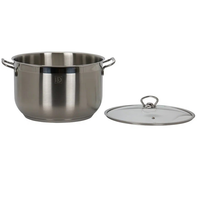 Кастрюля Dariis Senso, нержавеющая сталь с стеклянной крышкой 28x18 см, 10,5 л