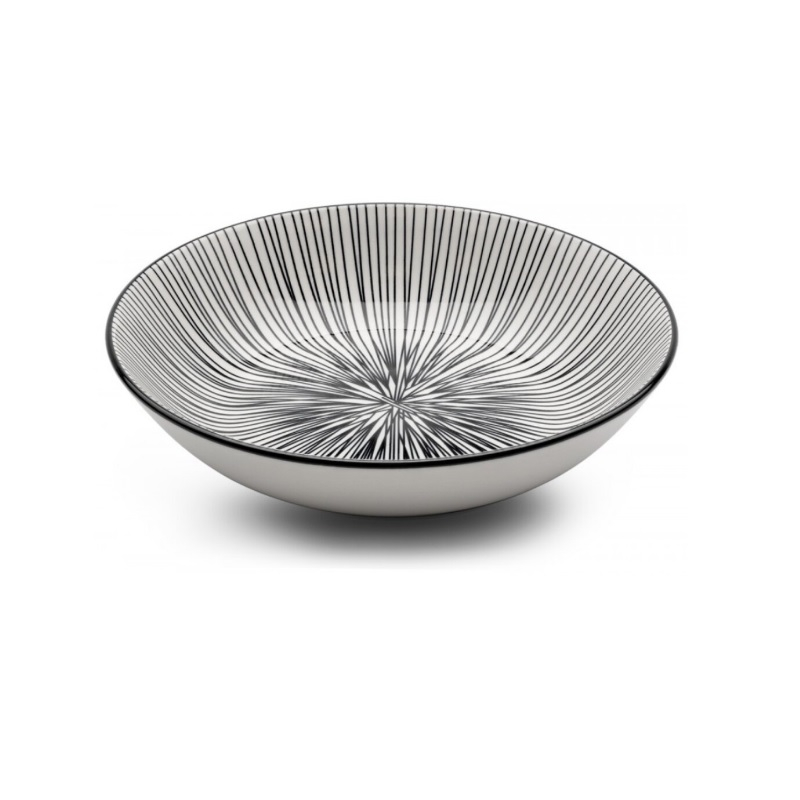 Тарелка Apollo Eclipse суповая фарфор 20 см черно-белая ECL-05/RCL-05