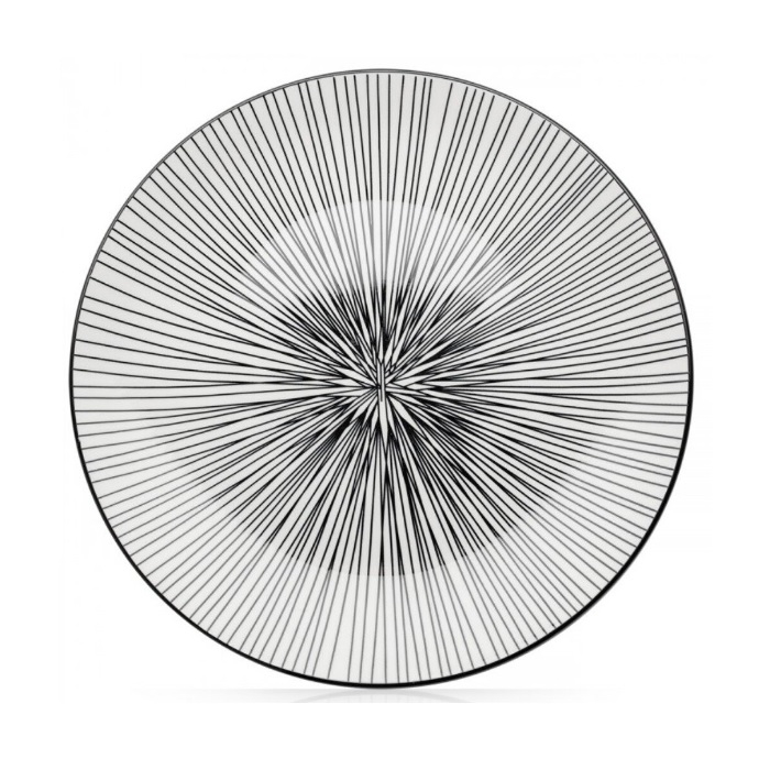 Тарелка Apollo Eclipse обеденная фарфор 27 см черно-белая ECL-04/RCL-04