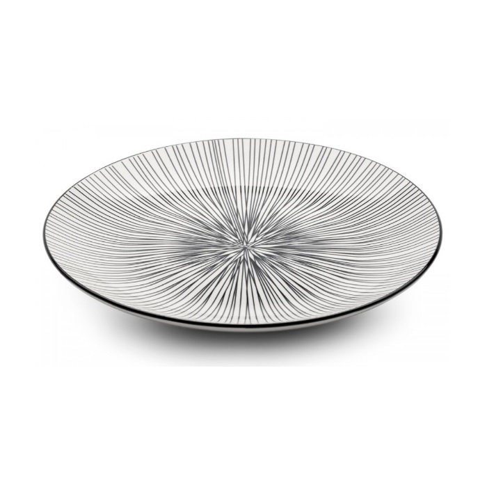 Тарелка Apollo Eclipse обеденная фарфор 27 см черно-белая ECL-04/RCL-04