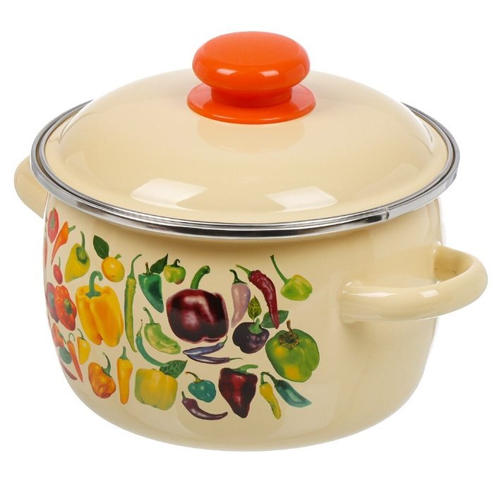 Кастрюля эмалированная Сибирские товары Перцы 2 л