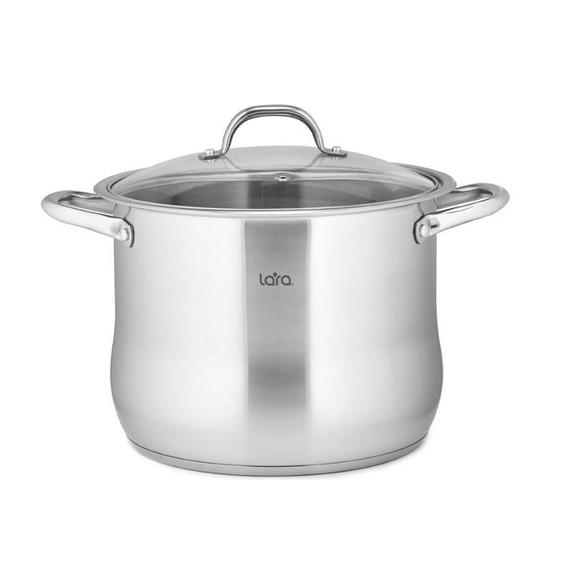 Кастрюля Lara Big Size с крышкой нержавеющая сталь 9,6 л