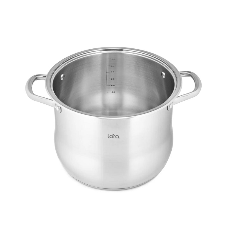 Кастрюля Lara Big Size с крышкой нержавеющая сталь 9,6 л