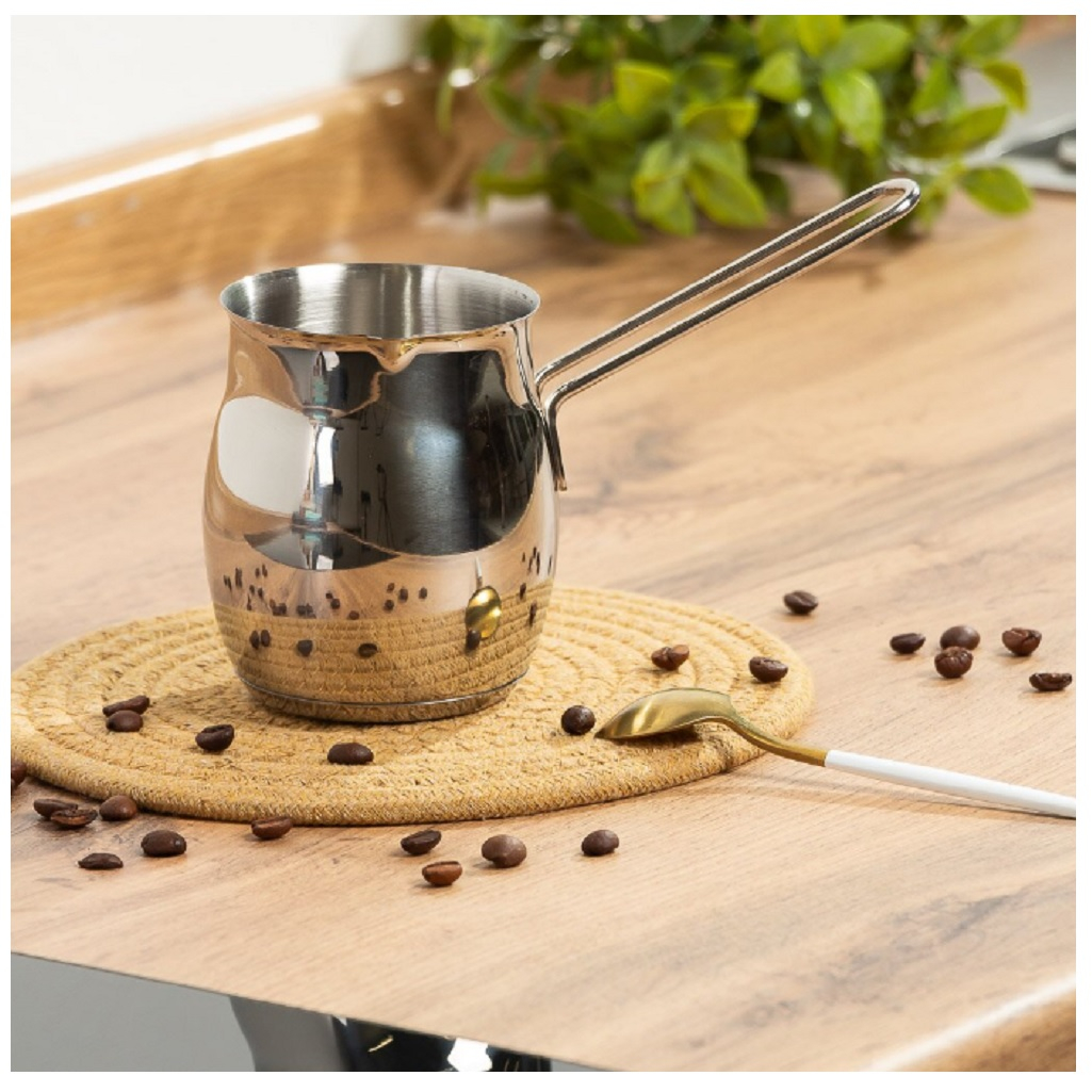 Турка Daniks Y4-8864 0.4 л, нержавеющая сталь, ручка металлическая, индукция для кофе