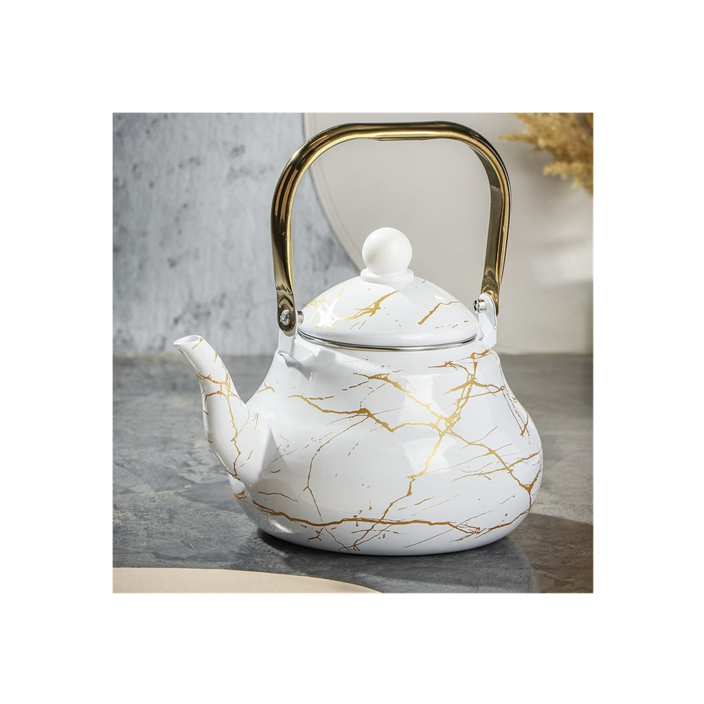 Чайник эмалированный Daniks Белый мрамор индукция 2.5л