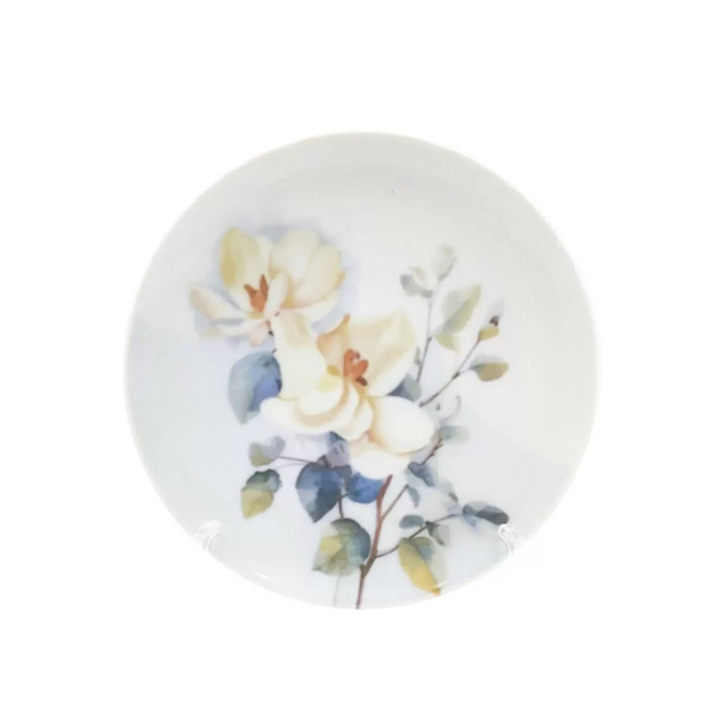 Тарелка ДФЗ Белый шиповник, десертная, фарфоровая, круглая, 20 см