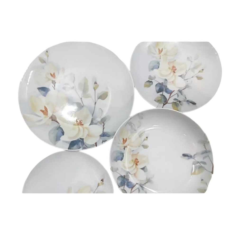 Тарелка ДФЗ Белый шиповник, суповая, фарфоровая, 700 мл, диаметр 20.5 см