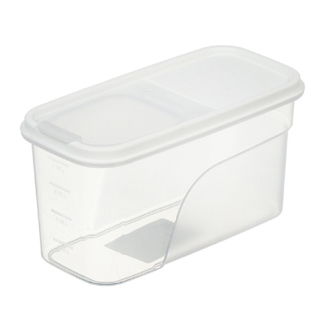 Контейнер Violet для сыпучих продуктов белый, пластиковый 1,2 л