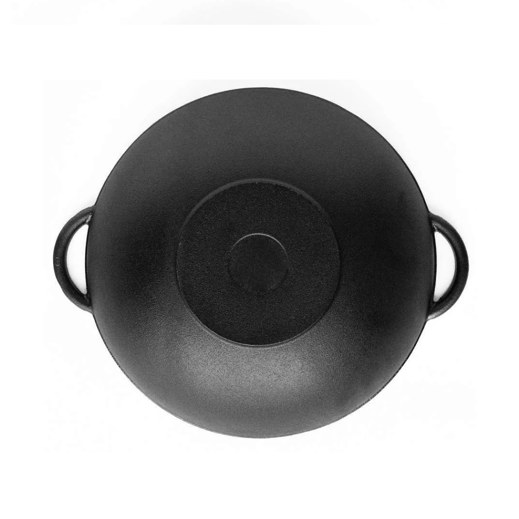 Сковорода вок Гардарика чугунный, с 2-мя ручками, d-300 мм, черная