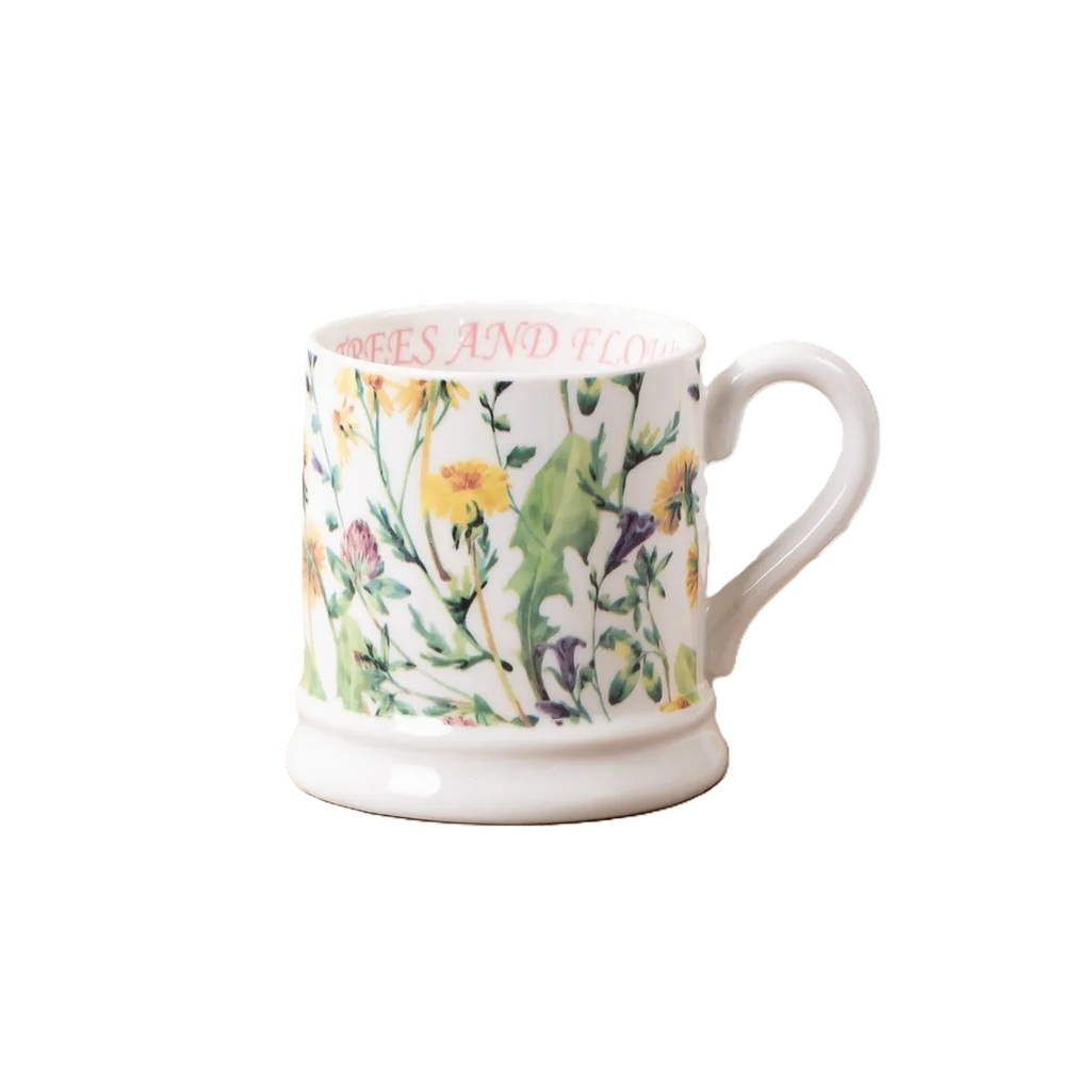 Кружка Noname Луговые цветы Y4-9005 керамика 370 мл, различные цвета