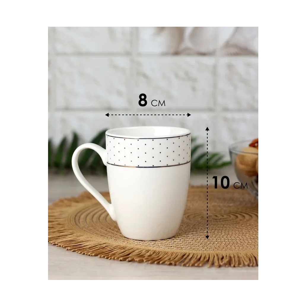 Кружка Noname Сетка с золотом 370-18206 керамика 370 мл, белая