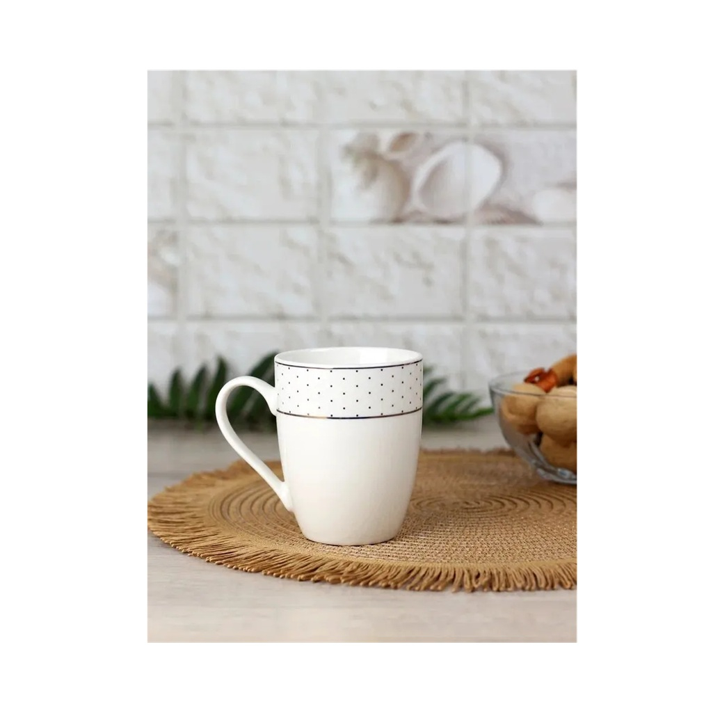 Кружка Noname Сетка с золотом 370-18206 керамика 370 мл, белая