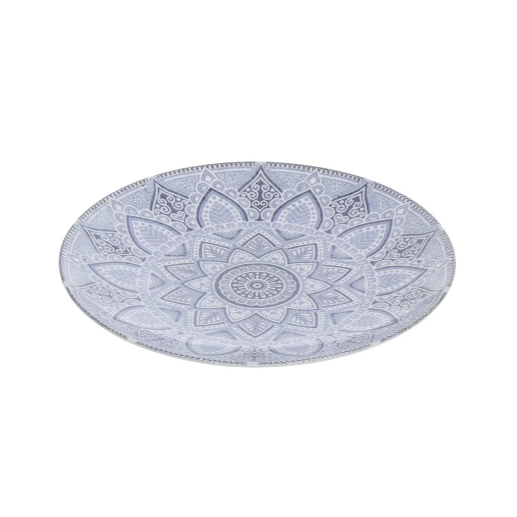 Тарелка десертная ДФЗ Вавилон с рисунком, фарфор, круглая, серая, 20 см