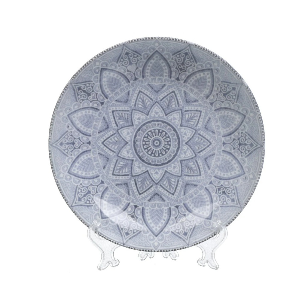 Тарелка суповая ДФЗ Вавилон фарфор, круглая, серая, 0.7 л, 20.5 см