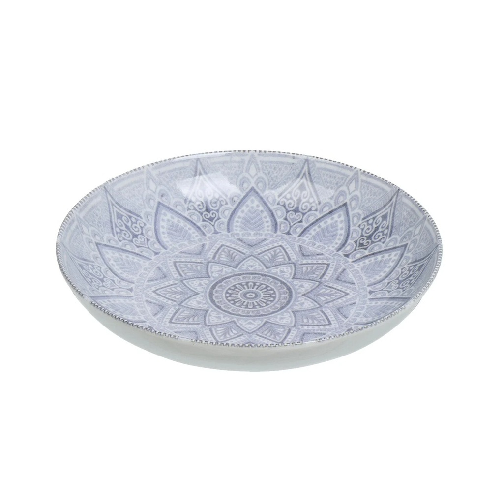 Тарелка суповая ДФЗ Вавилон фарфор, круглая, серая, 0.7 л, 20.5 см