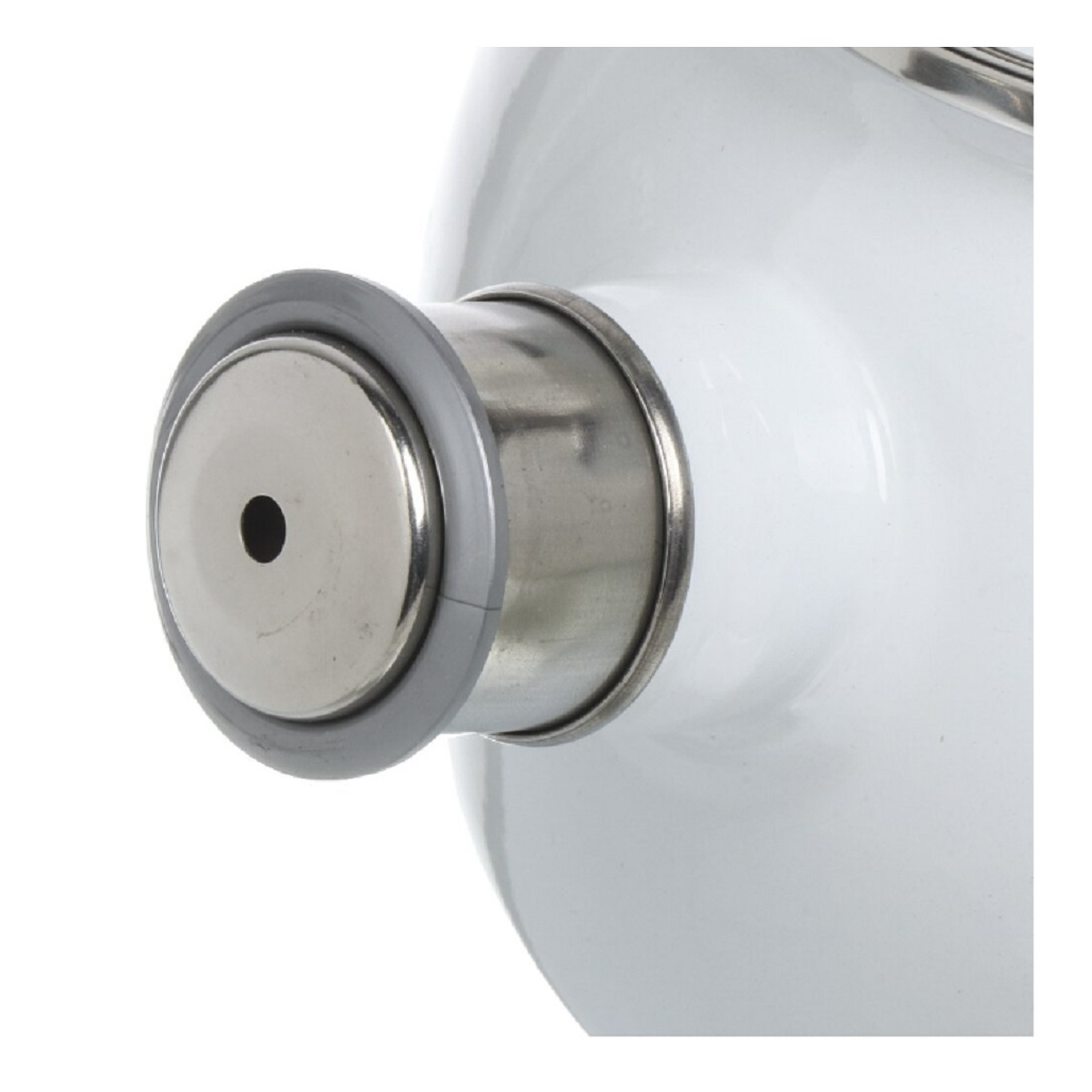 Чайник эмалированный Лысьва Оливковая ветвь 2.5 л, со свистком, с кнопкой