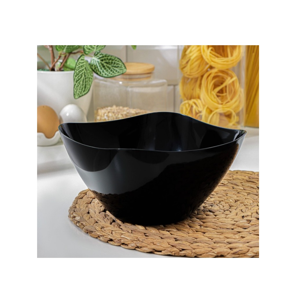 Салатник Berossi Рондо пластик, квадратный, 11х20.4 см, 2 л, черный, ИК04305000