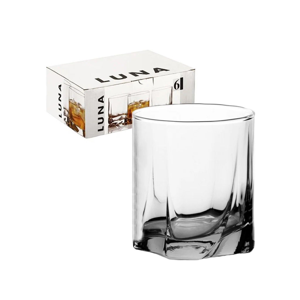 Набор стаканов Pasabahce Luna для виски, стекло, 372 мл, в упаковке 6 штук, 42348