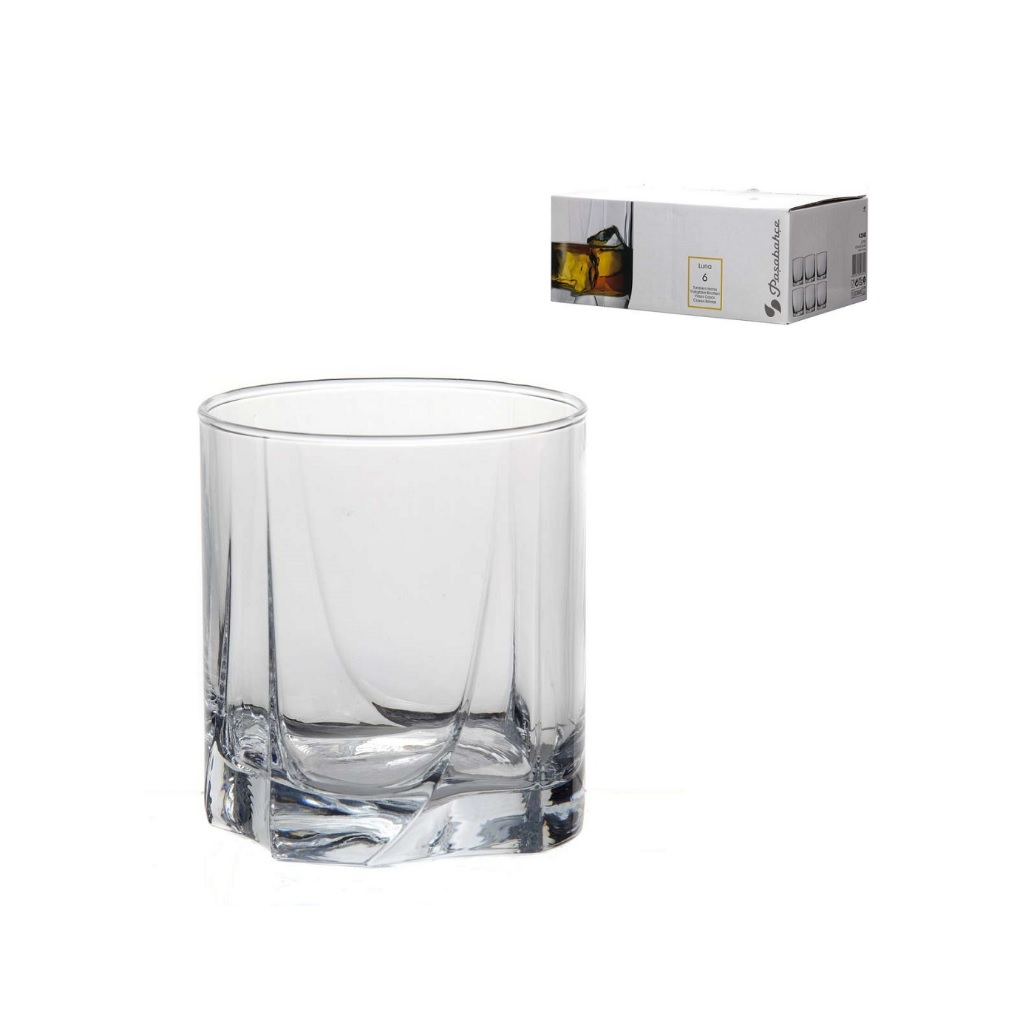 Набор стаканов Pasabahce Luna для виски, стекло, 372 мл, в упаковке 6 штук, 42348