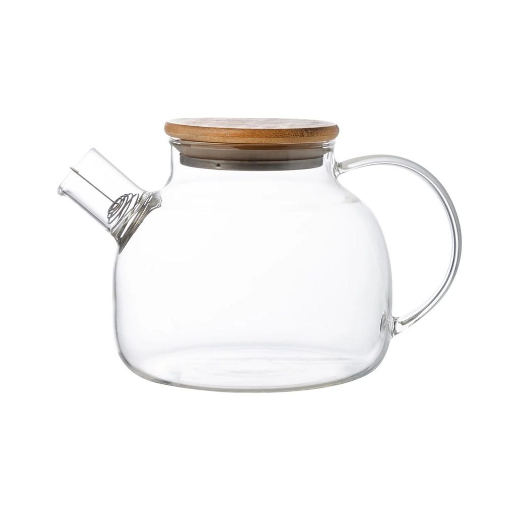 Чайник заварочный Mallony Foresta di bambu с крышкой из бамбука, стекло, 1 л
