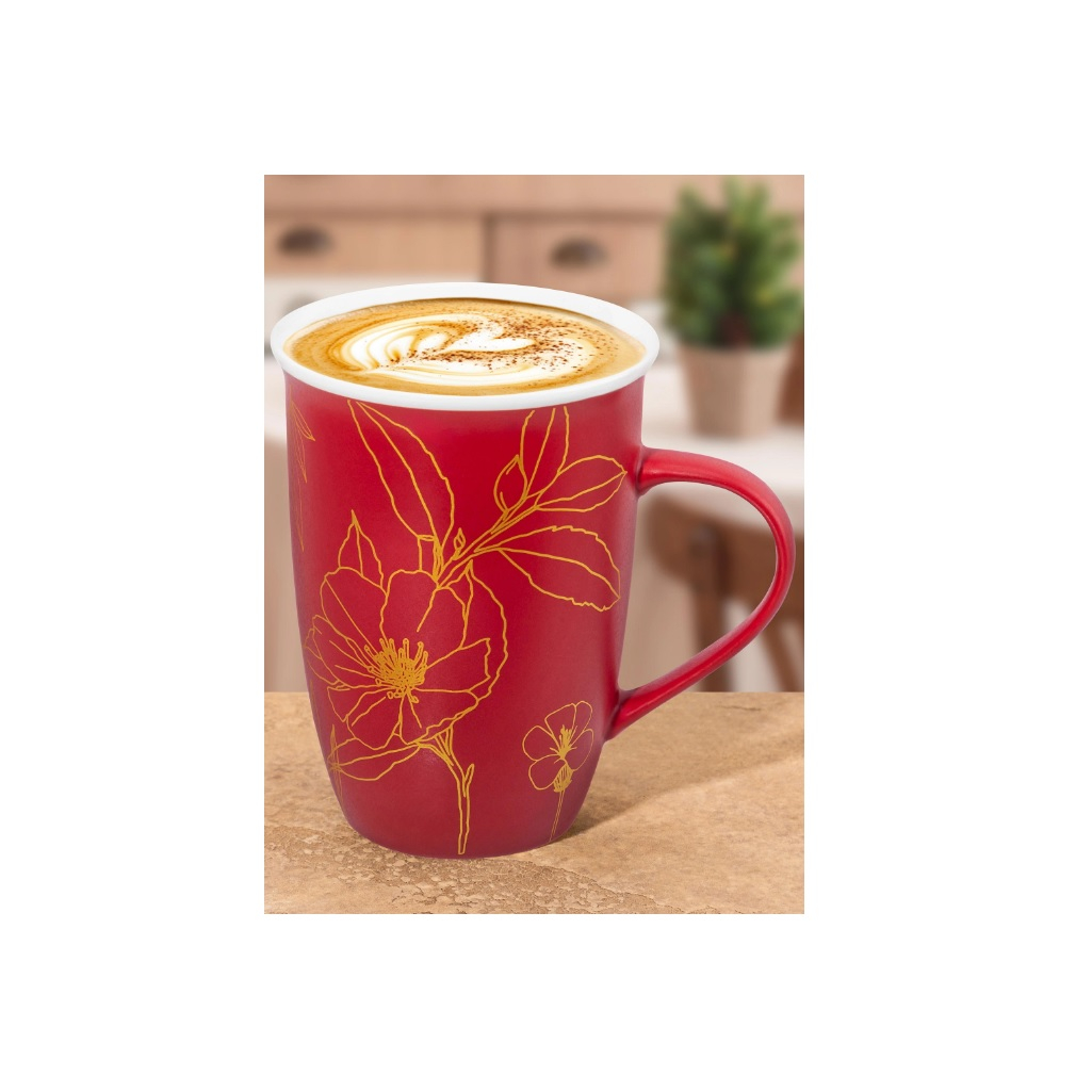 Кружка Elan Gallery Цветок, фарфор New Bone China, 450 мл 125х90х125 мм, 230257