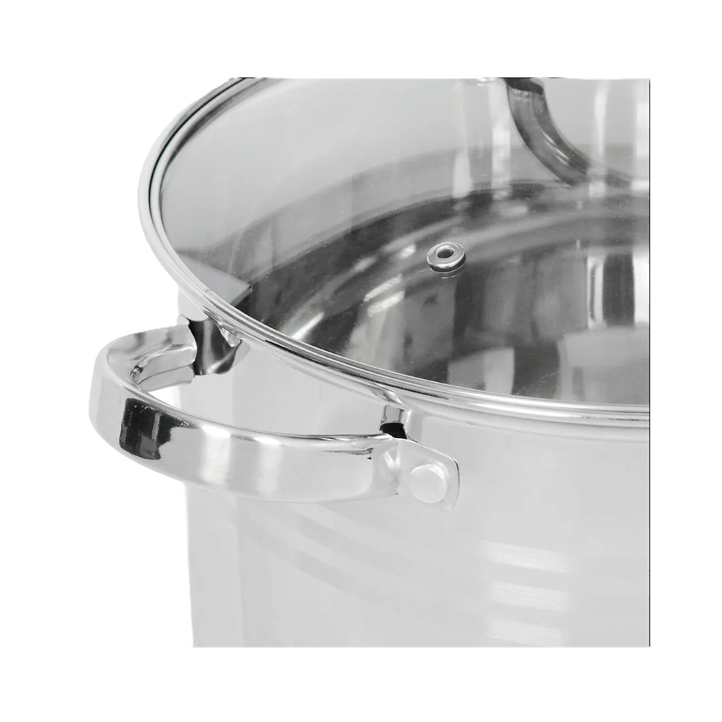 Кастрюля Daniks SD-6BP-10 Общепит с крышкой, нержавеющая сталь, индукция, 10 л