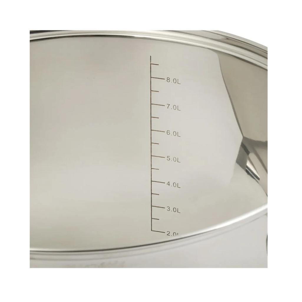 Кастрюля Daniks SD-6BP-10 Общепит с крышкой, нержавеющая сталь, индукция, 10 л