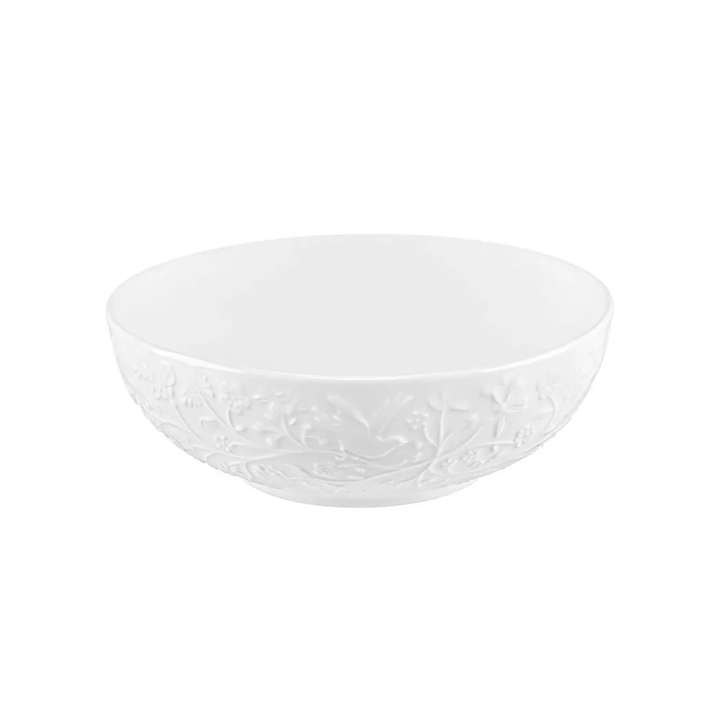 Салатник Elan Gallery Райский сад, 20.5х20.5х7.5 см, 1 л, фарфор, белый, 630117