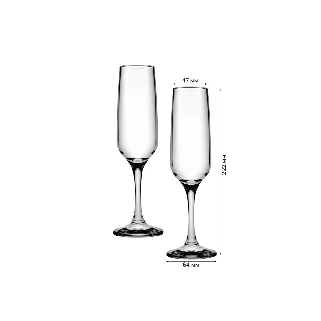 Набор бокалов Pasabahce Isabella для шампанского, стеклянный, 200 мл, 6 штук