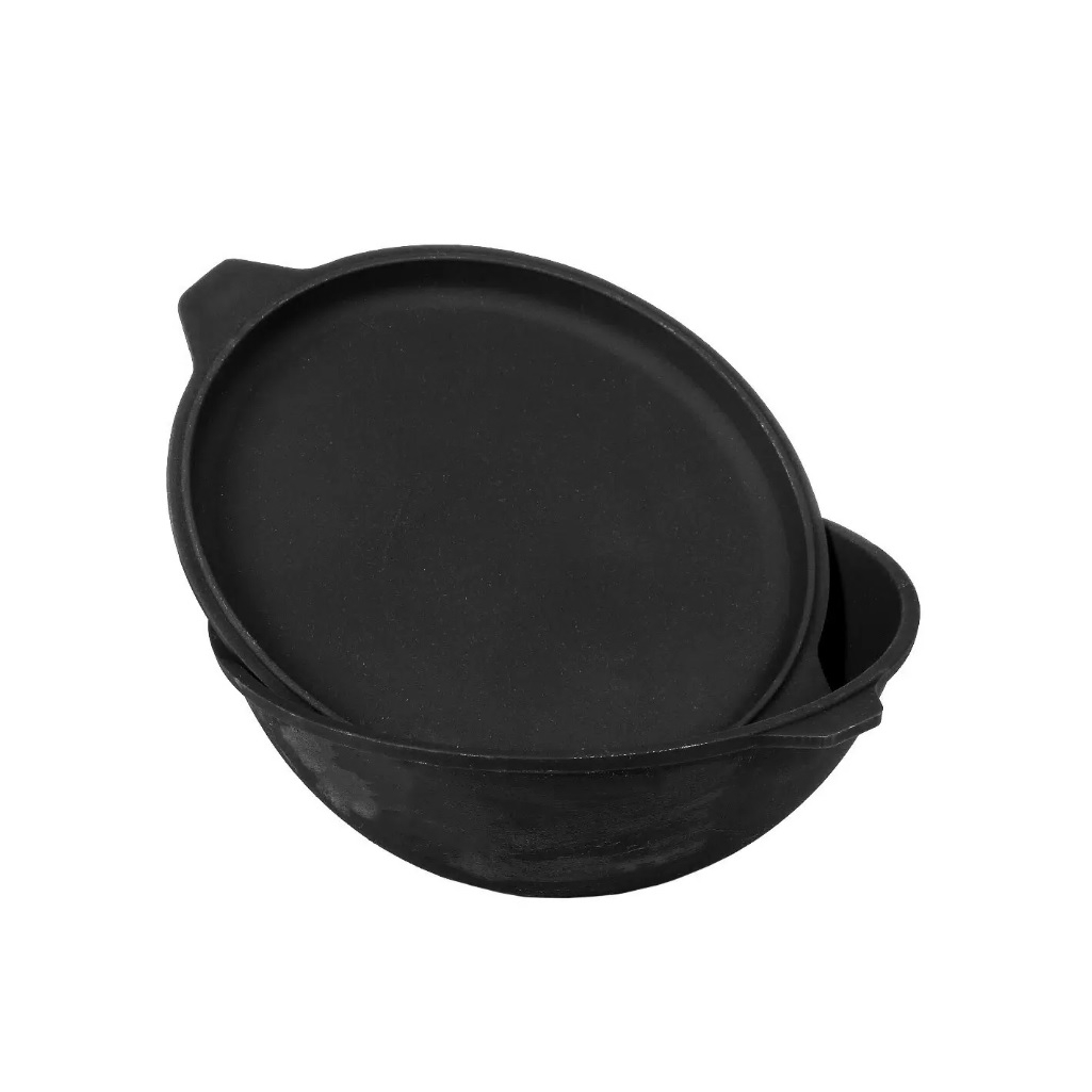 Казан Manoli чугунный, 6 л, крышка-сковорода, литые ручки, черный, К6-01