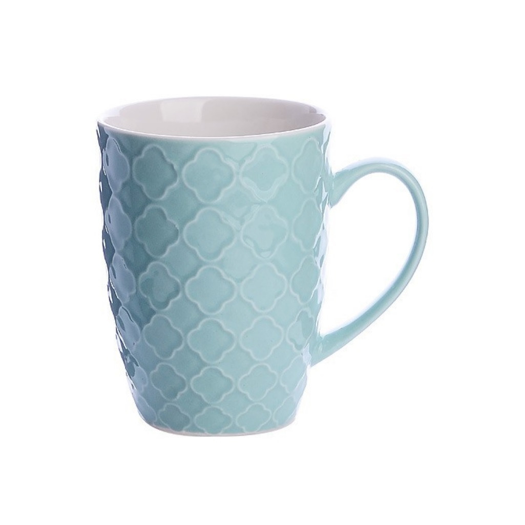 Кружка Loraine с рельефом скругленный ромб, костяной фарфор, 330 мл, в цветовом ассортименте, 31352 