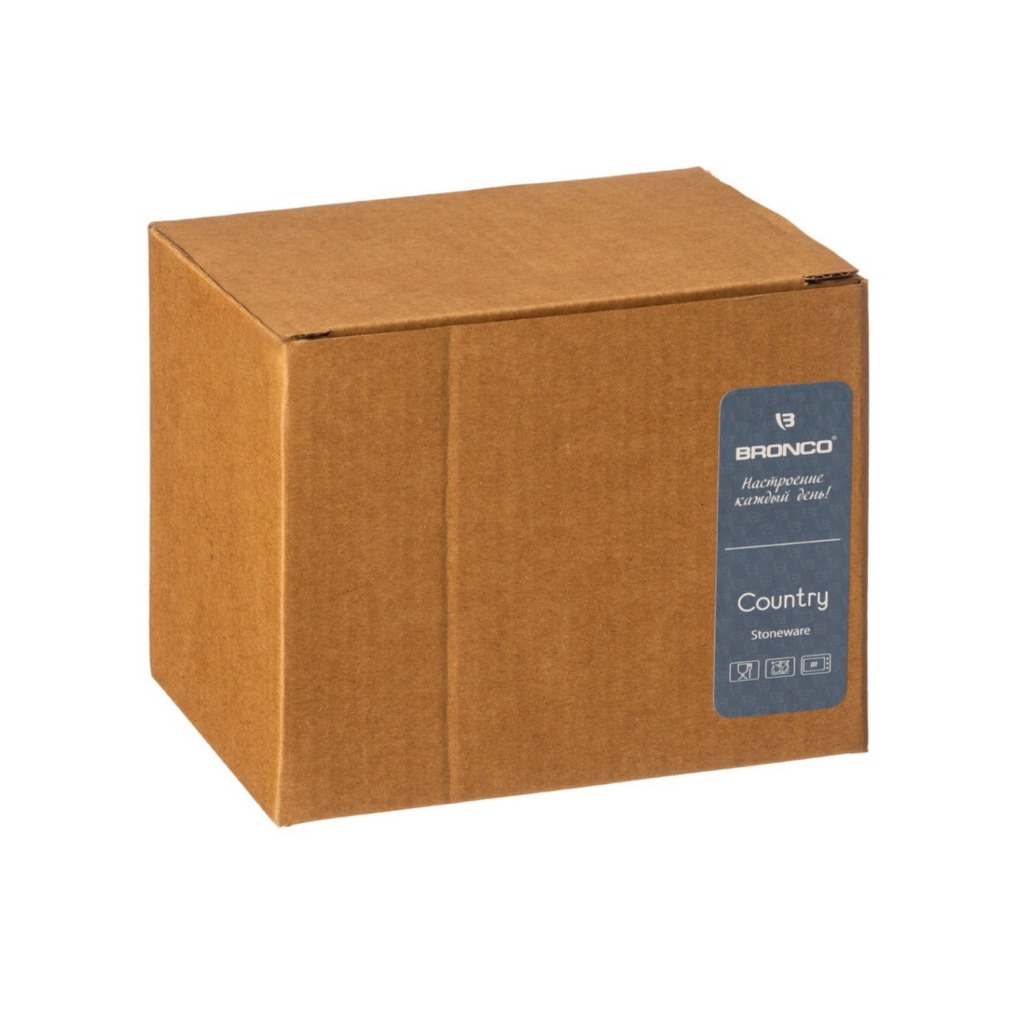 Кружка Bronco Country Stoneware, 380 мл, керамика, зеленый с коричневым, 445-112